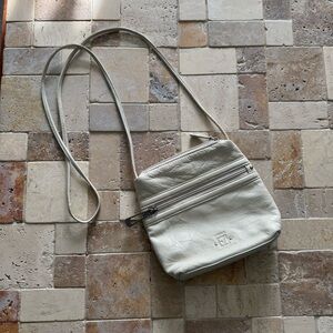 Stone Mountain Genuine Leather Cream Crossbody Purse